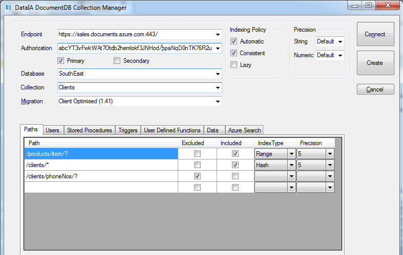 DocumentDB Collection Manager UI